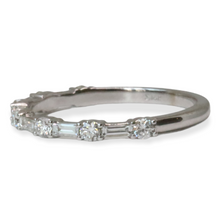 Slim Alternating Baguette and Round Diamond Stackable Ring