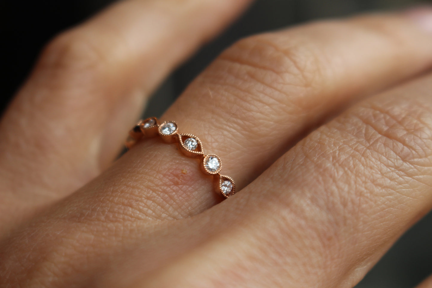 Diamondaire Diamond Stackable Ring 14kt Rose Gold