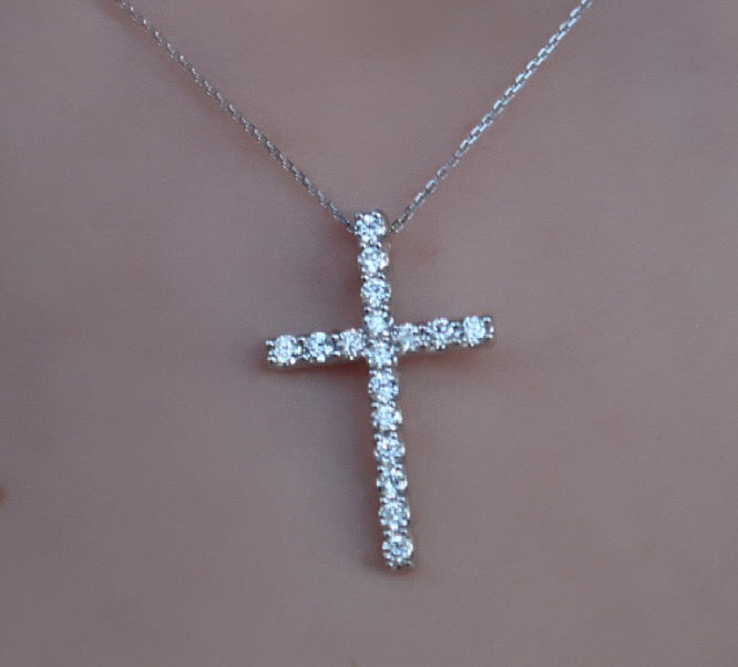 Large Diamond Cross Pendant