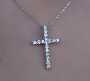 Large Diamond Cross Pendant