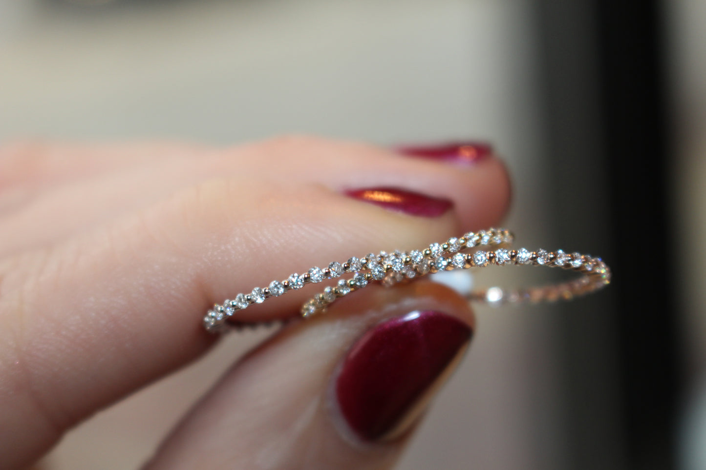 Diamondaire Single Shared Prong Eternity Stackable Bands