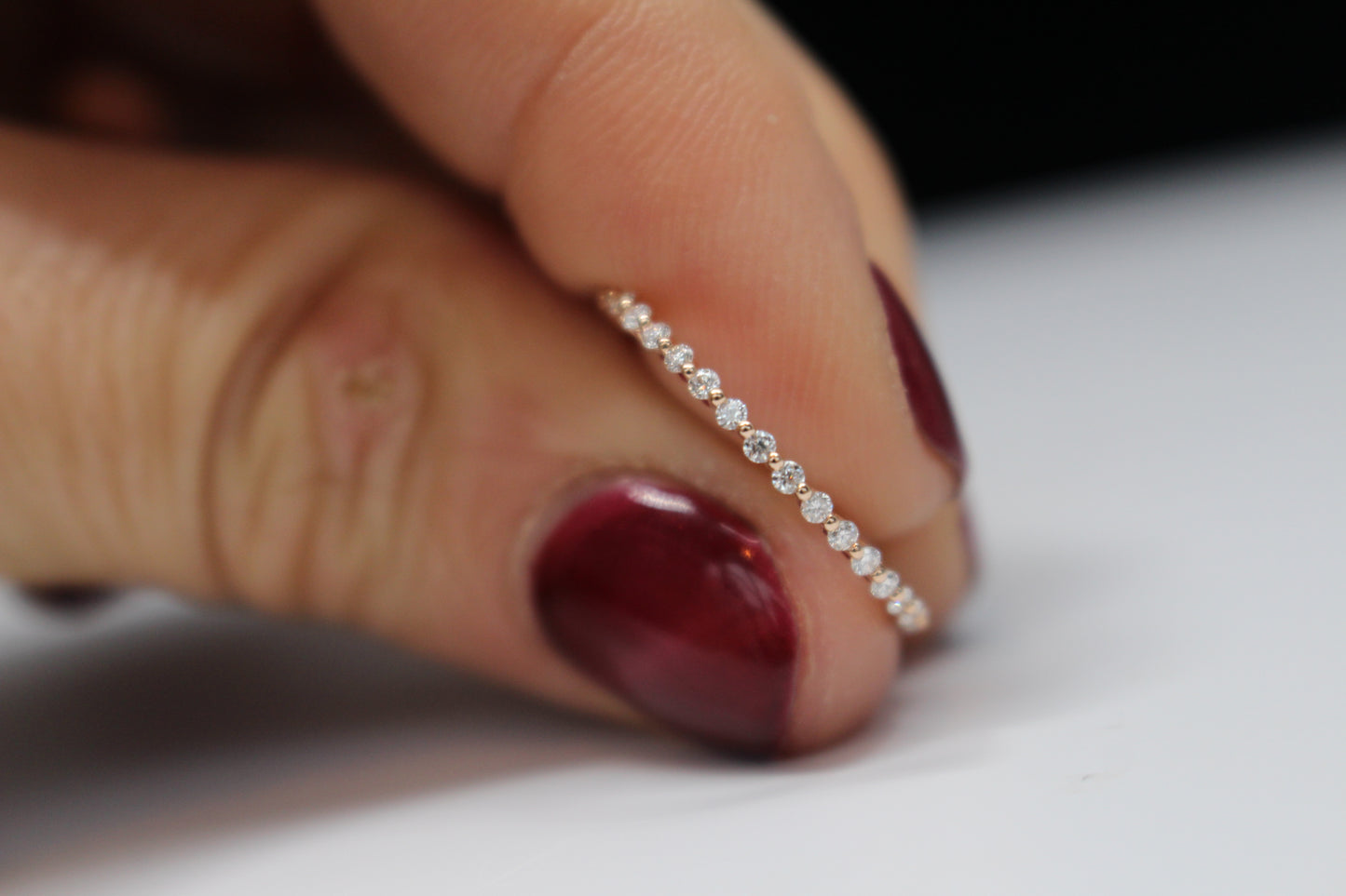 Diamondaire Single Shared Prong Eternity Stackable Bands