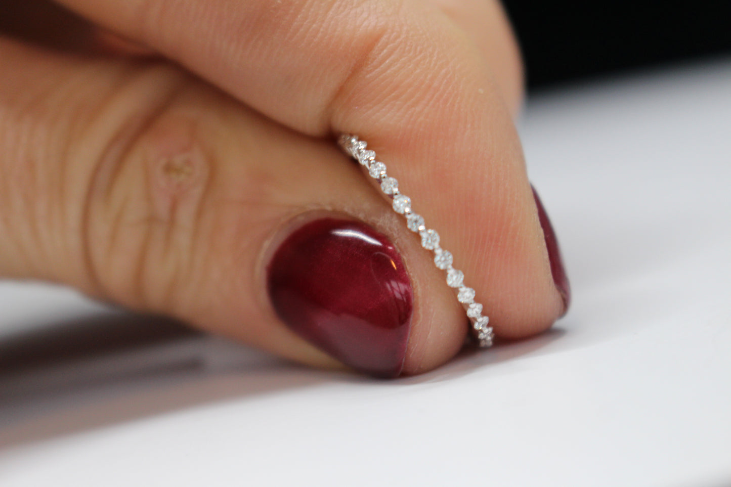 Diamondaire Single Shared Prong Eternity Stackable Bands