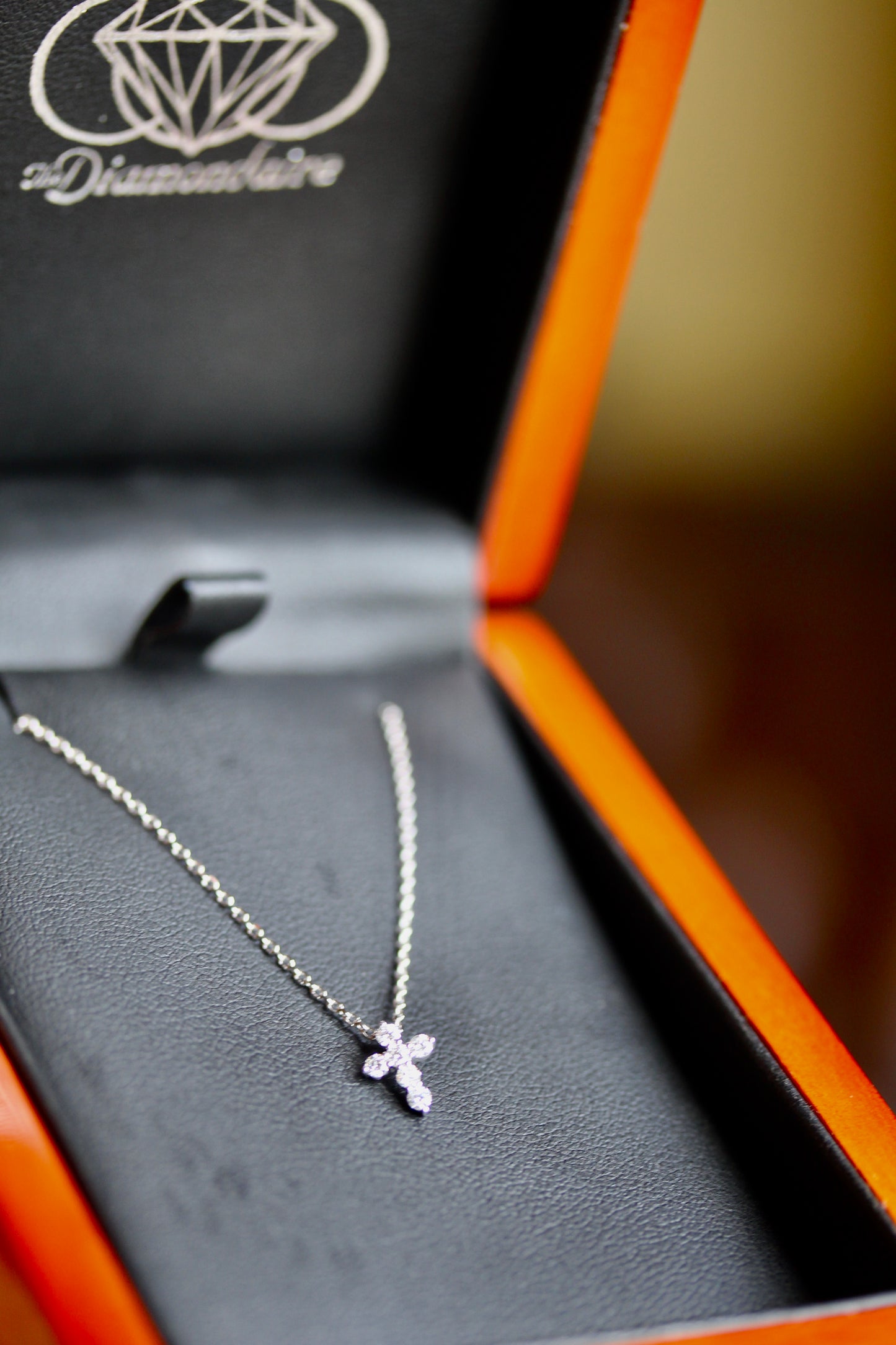Diamond Cross Necklace with Lots of POP and Sparkle in 14kt Rose, White, or Yellow Gold
