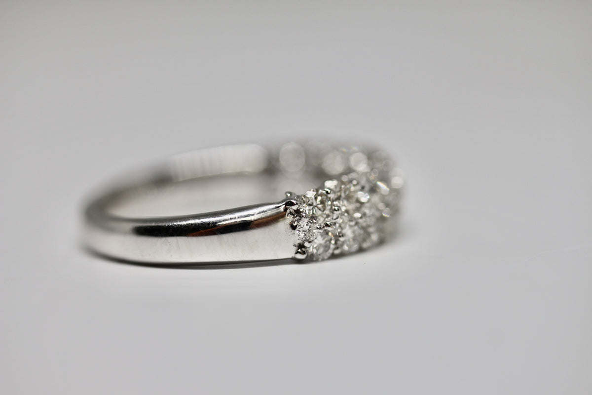 3 Row Graduated Diamond Wedding Band The Diamondaire Shop