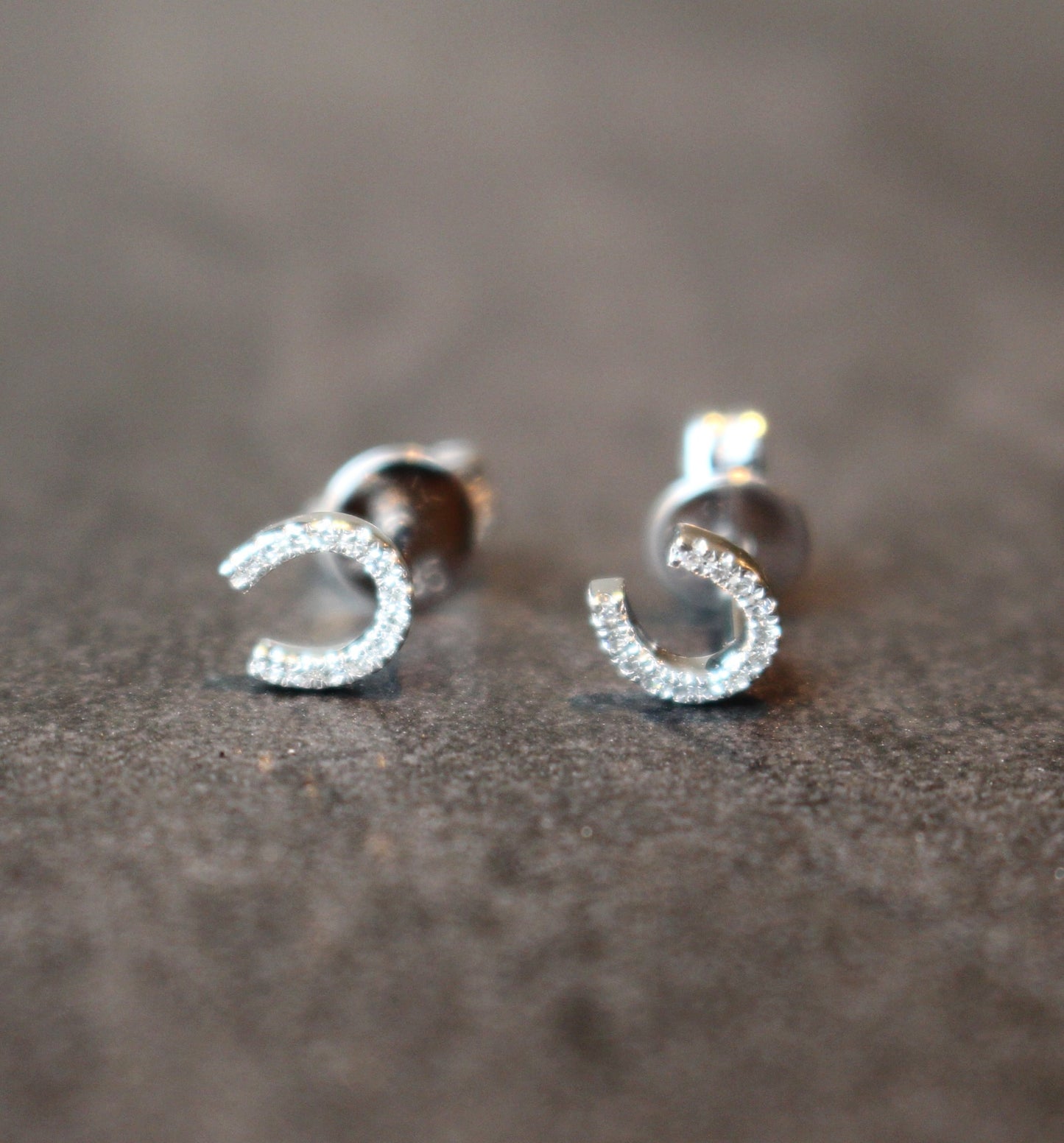 Diamond Horseshoe Earrings