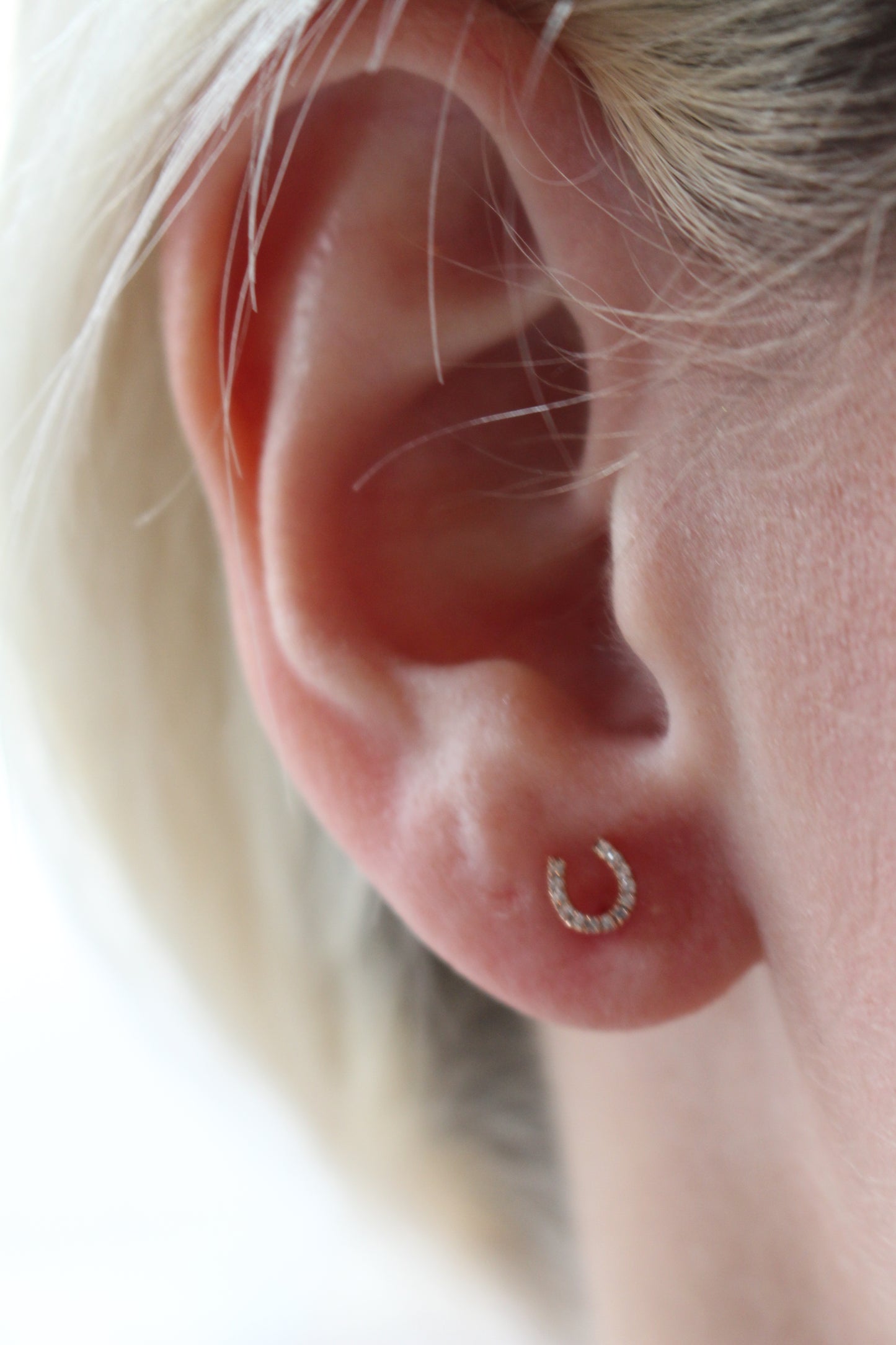 Diamond Horseshoe Earrings
