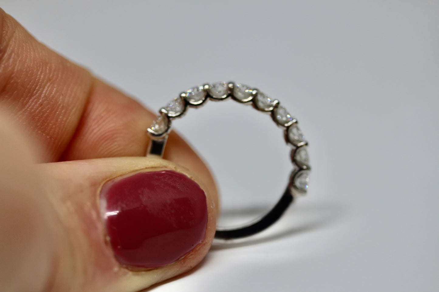 U Shaped Diamond Wedding Band 0.88cts