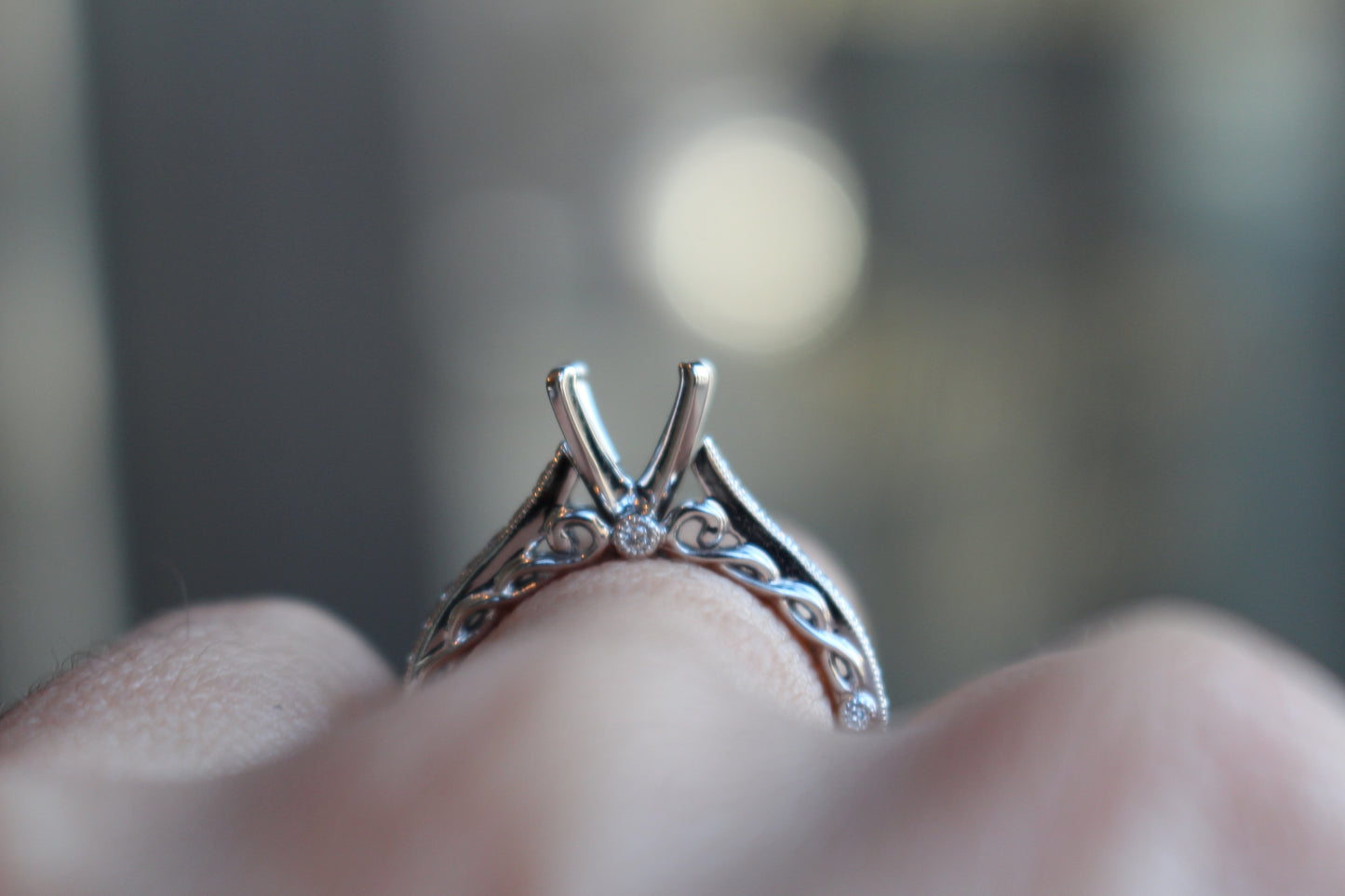 Diamondaire Side Braid Diamond Engagement Ring