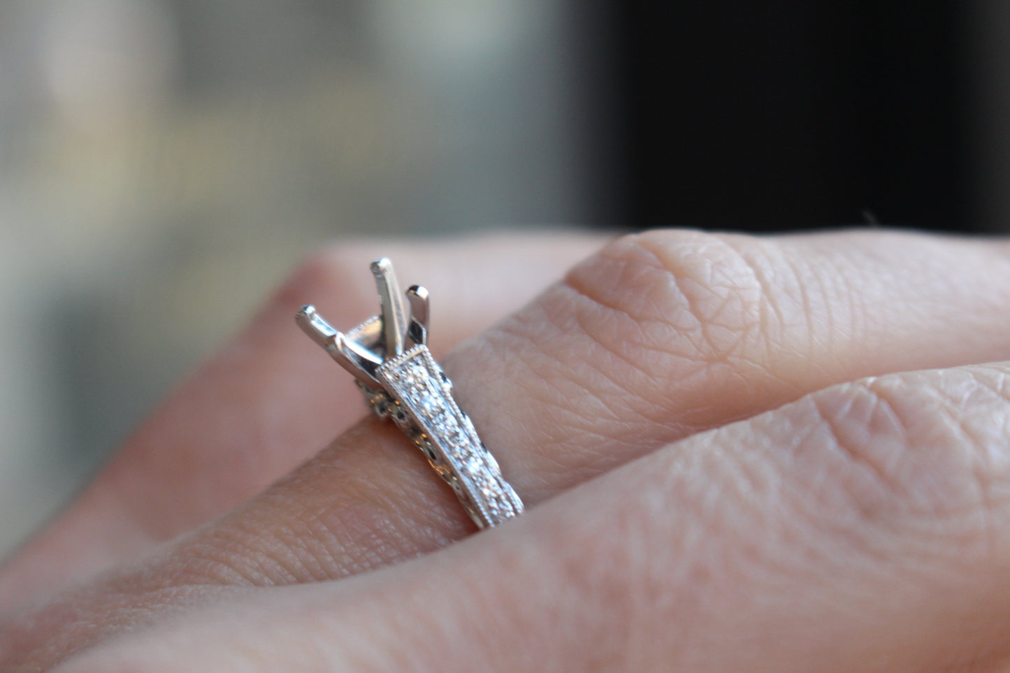 Diamondaire Side Braid Diamond Engagement Ring