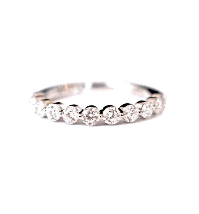 Diamondaire Scalloped Diamond Wedding Band in 14kt White Gold