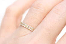 Flat Fit 2 Row Diamond Wedding Band with Center Line