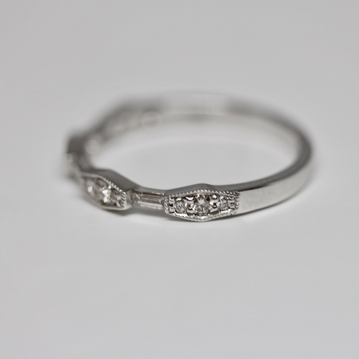 Baguette and Round Diamond Stackable