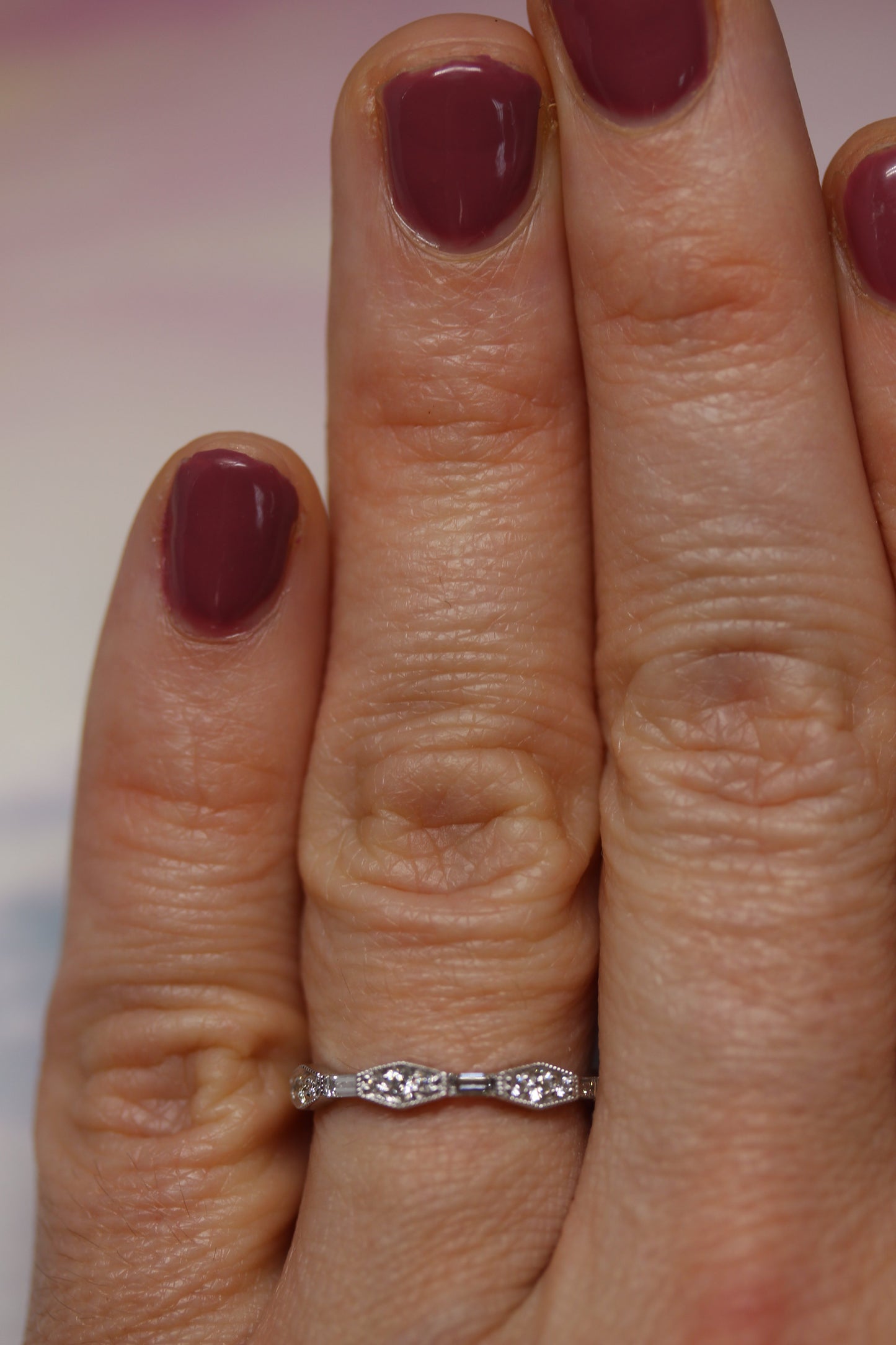 Baguette and Round Diamond Stackable