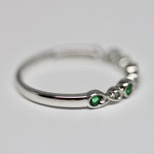 Diamondaire Round Cut Emerald and Diamond Stackable