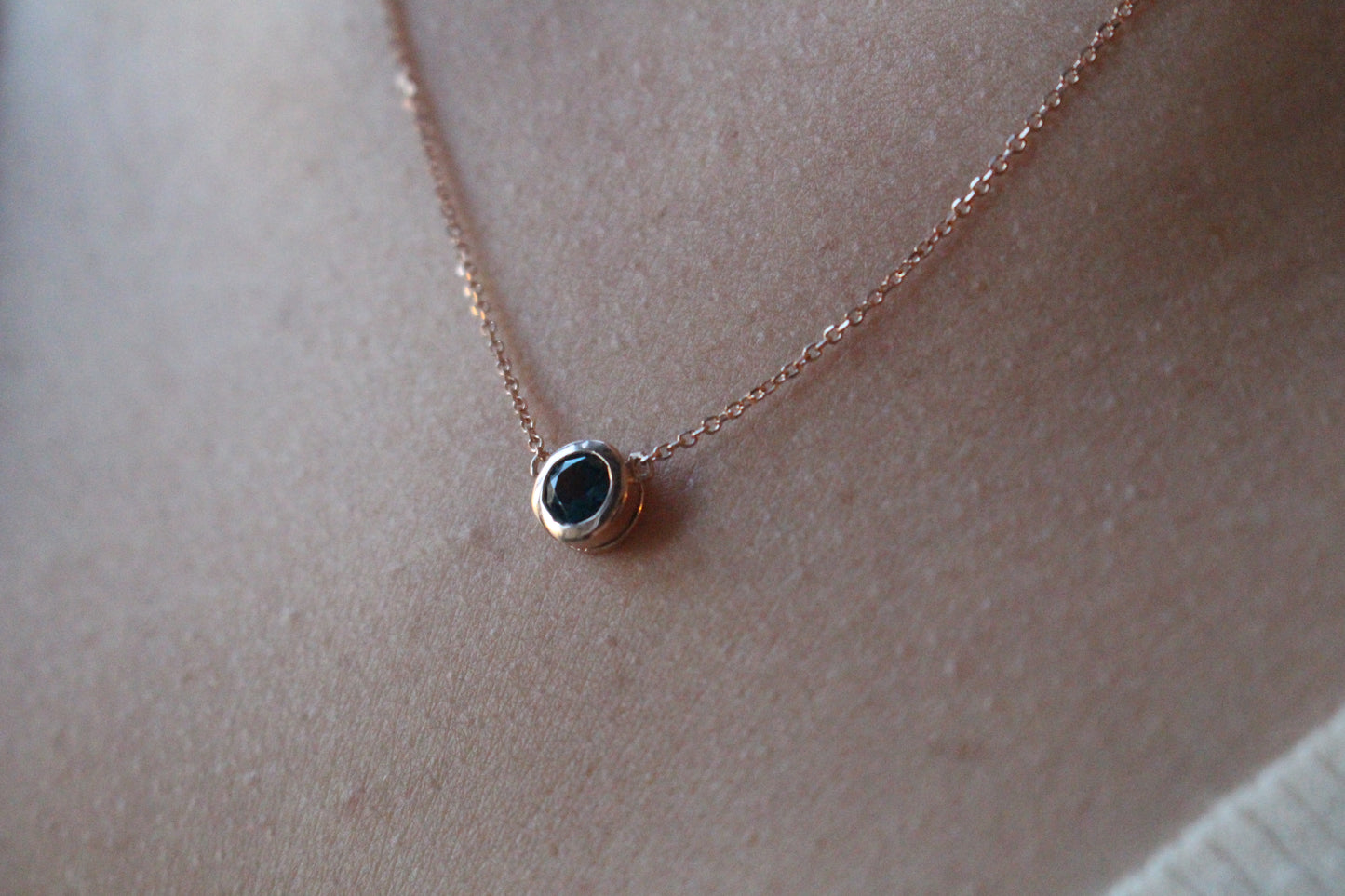 London Blue Topaz Bezel Set Pendant in 14kt