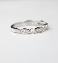 Diamond and White Gold Stackable Band