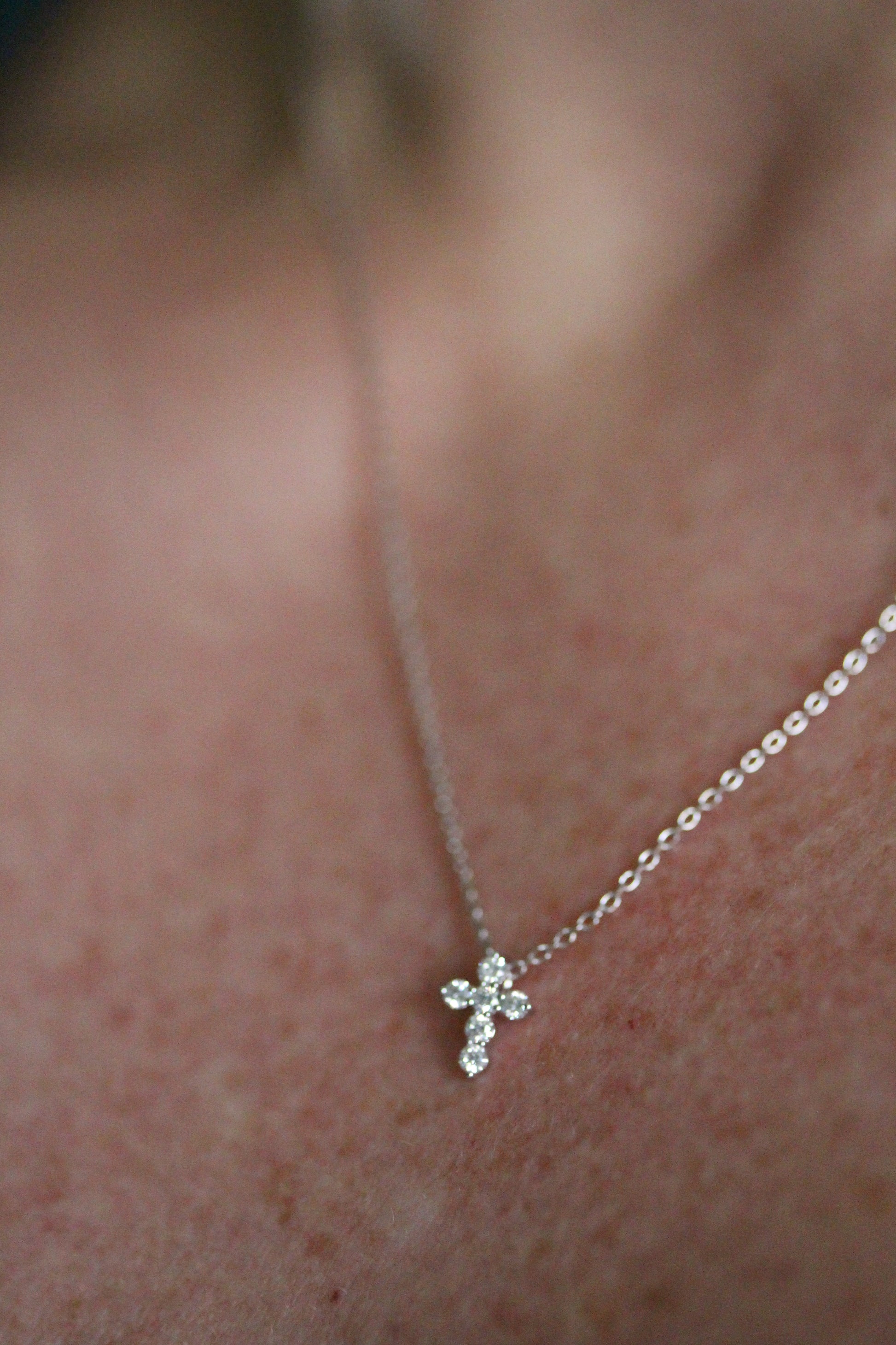 Small Diamond Cross Necklace