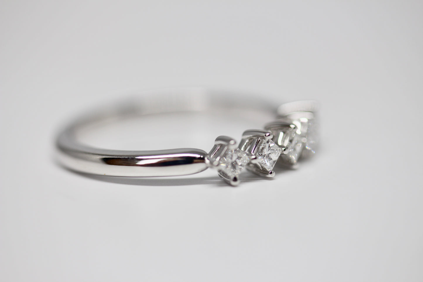 1/2CT 5 Stone Princess Cut Diamond Wedding Band