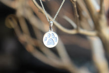 Payment 2 Custom Paw Print with Pink Tourmaline Disc Pendant in 14kt WG with Heart Tag