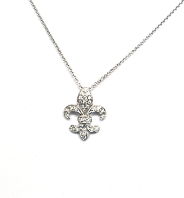 Fleur de lis Diamond Pendant