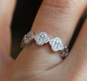 Clover Diamond Stackable Ring
