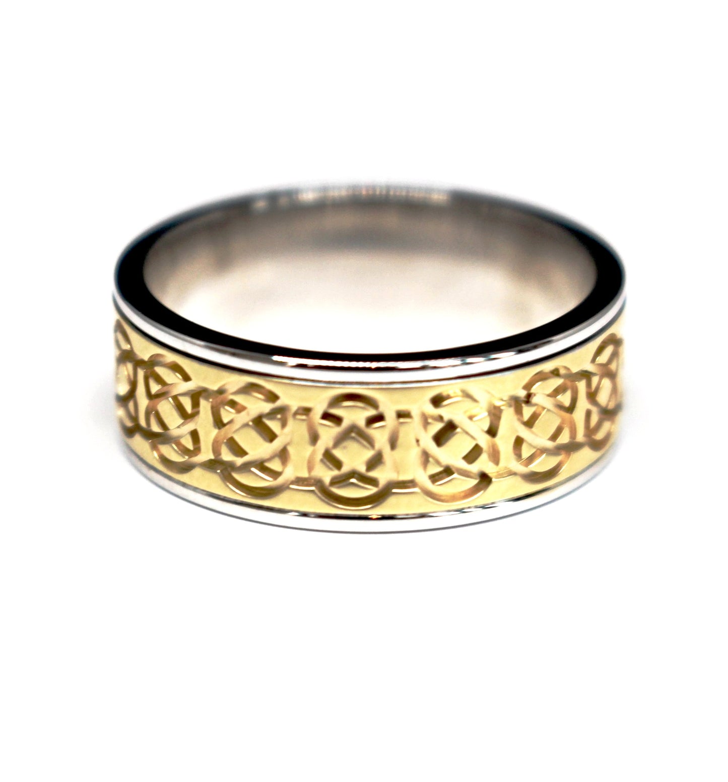 Diamondaire Mens Two-Tone Celtic Ring