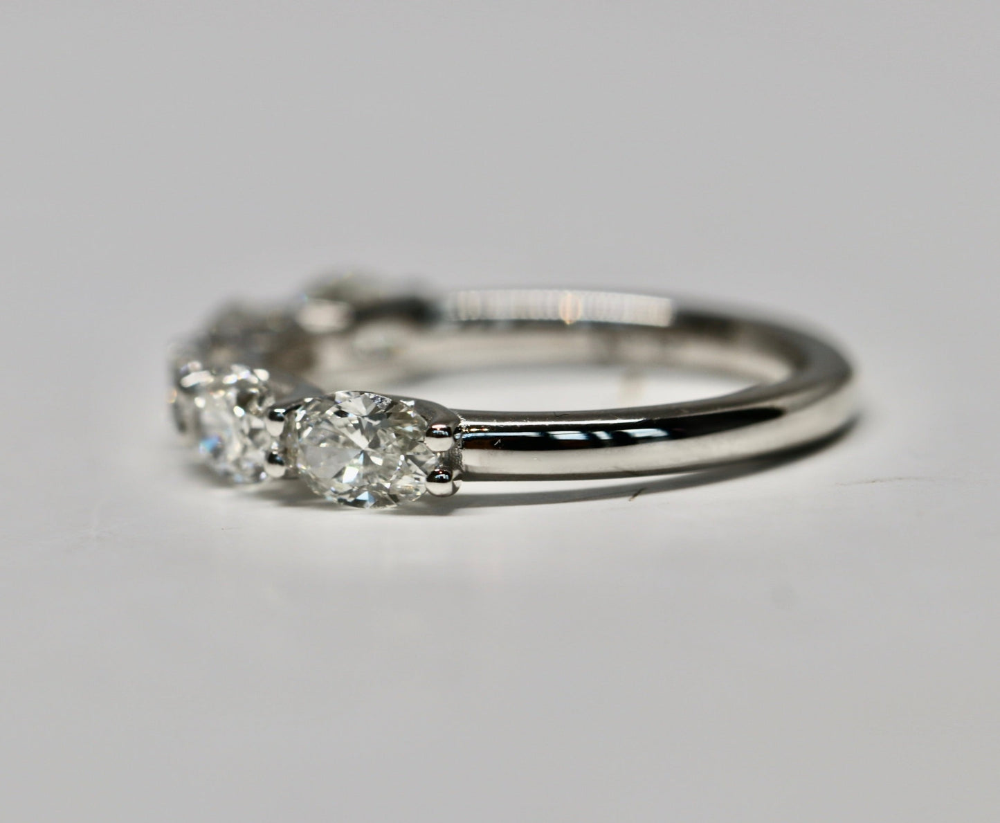 5 Stone Oval Cut Wedding Band