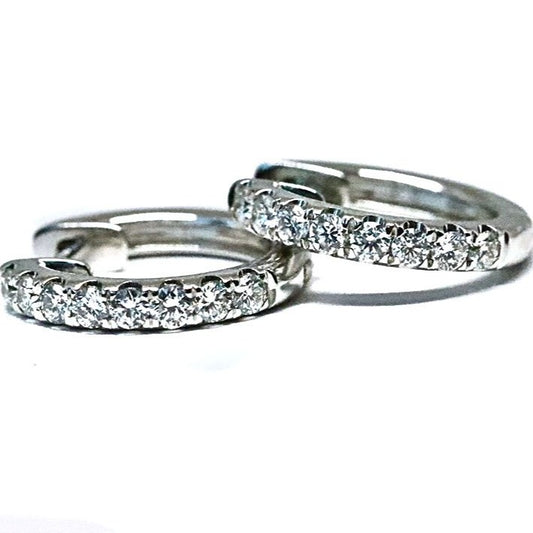 Shared Prong Diamond Hoops