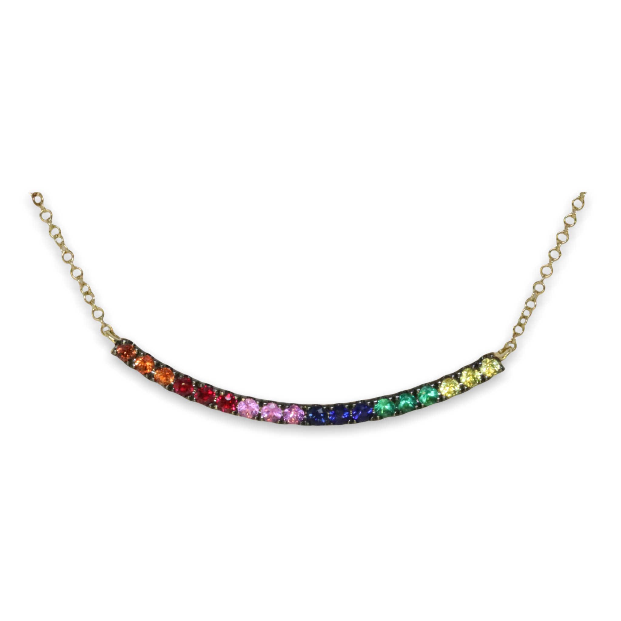 Magnificent 18Kt Gold 35Cts Rainbow Multi Color Sapphire and Diamond  Necklace For Sale at 1stDibs | rainbow sapphire choker, rainbow diamond  necklace, rainbow sapphire necklace