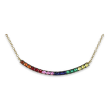 Multi Color Sapphire Rainbow Necklace in 14Kt Gold