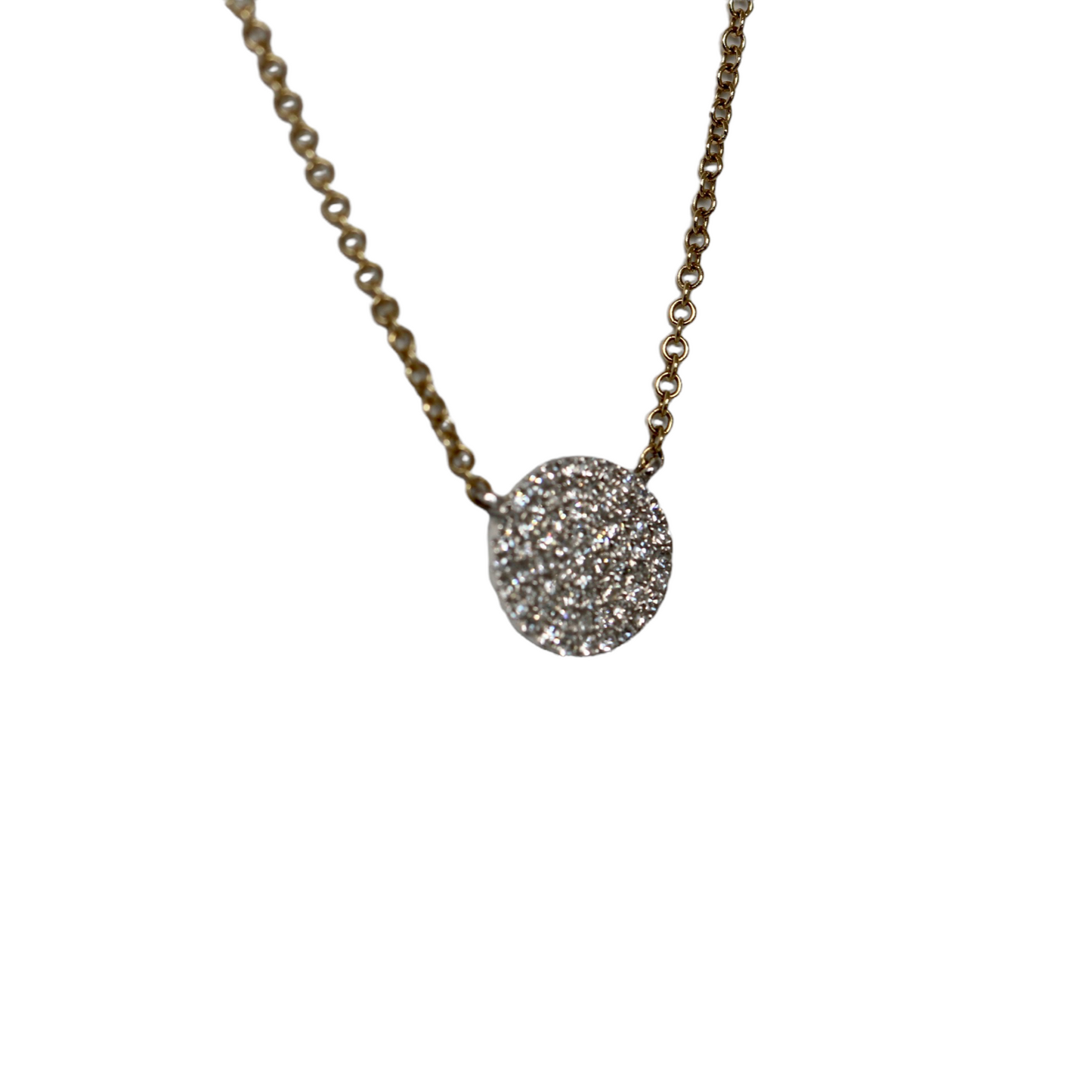 diamond disc pave necklac