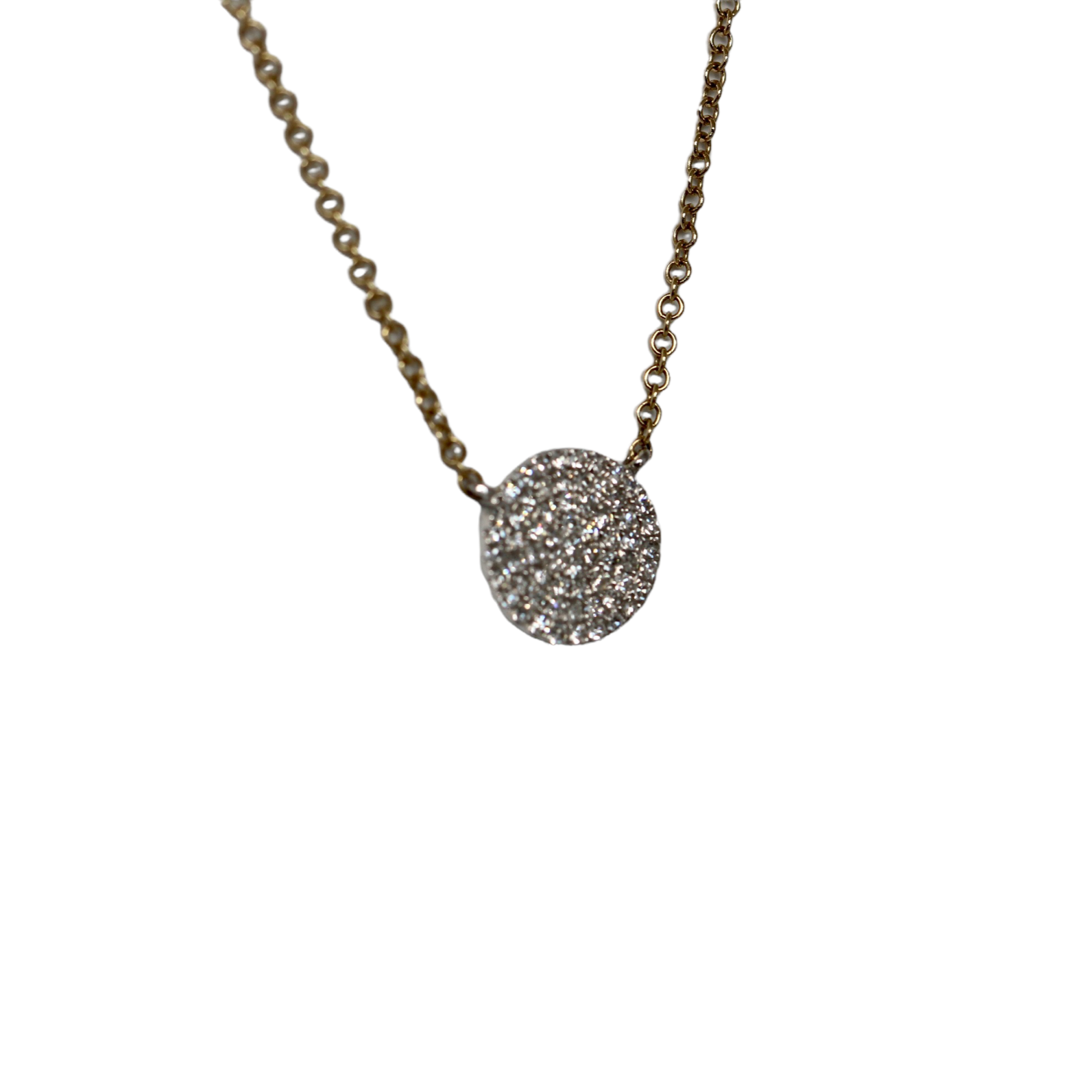 diamond disc pave necklac