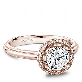 Rose gold solitaire for Round diamond