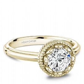 yellow gold round solitaire engagement ring