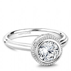 bezel set round diamond solitaire engagement ring