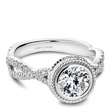 white gold braided round diamond engagement ring