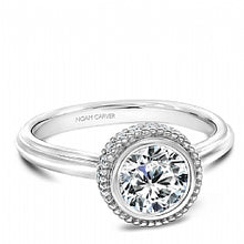 bezel set round diamond with plain shank engagement ring