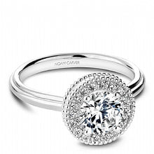 halo engagement ring with plain shank for round diamond