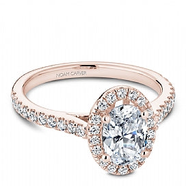 Shared Prong Halo Engagement Ring R050-02RM