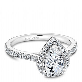 Shared Prong Halo Engagement Ring R050-03WM