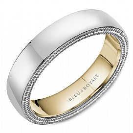 Mens 14kt Gold Two-tone wedding band