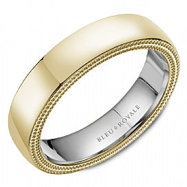 Mens 14kt Gold Two-tone wedding band