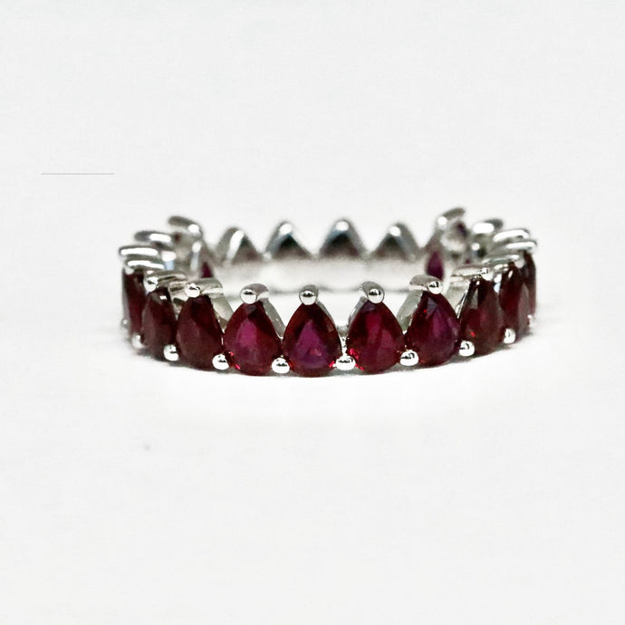Red Ruby Pear Cut Ring