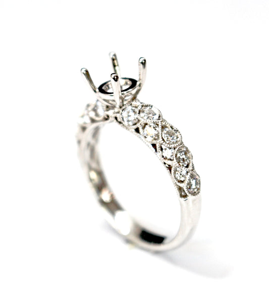 High Detail Domed Diamondaire Engagement Ring