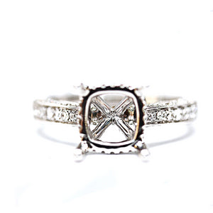 14K White Gold Diamonds All Around Diamondaire Engagement Ring