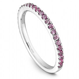 Stackable Shared Prong Pink Sapphire Straight Band STA2-1W