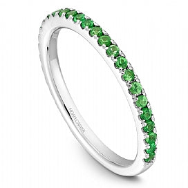 Stackable Shared Prong Green Garnet Straight Band STA2-1W