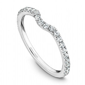 Shared Prong Diamond Curved Wedding Band Stackable STE1-1WM