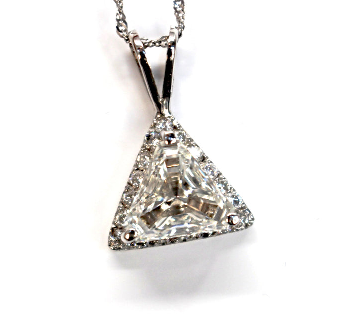 Trillion Diamond Halo Pendant